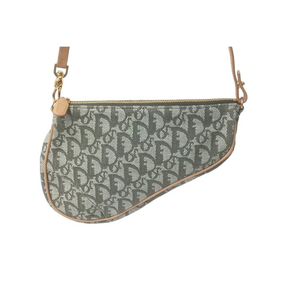 Dior Green Christian  Shoulder Bag Trotter Saddle Pouch - Picture 1 of 10